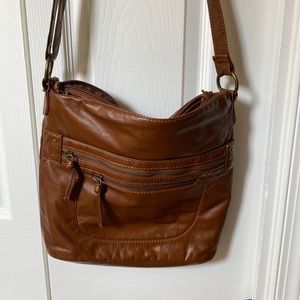 Bueno brown leather crossbody bag